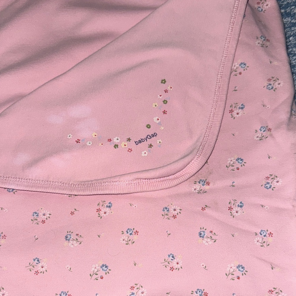Rare BabyGap Pink Floral Blanket